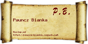 Pauncz Bianka névjegykártya